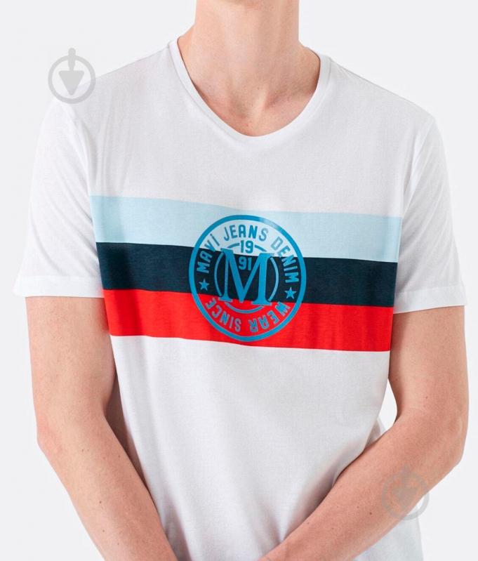 Футболка Mavi LOGO TEE WITH STRIPE PRINT 065929-620 р.M белый - фото 5