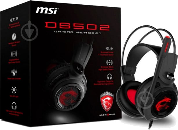 Гарнитура MSI black/red (DS502 GAMING Headset) - фото 6