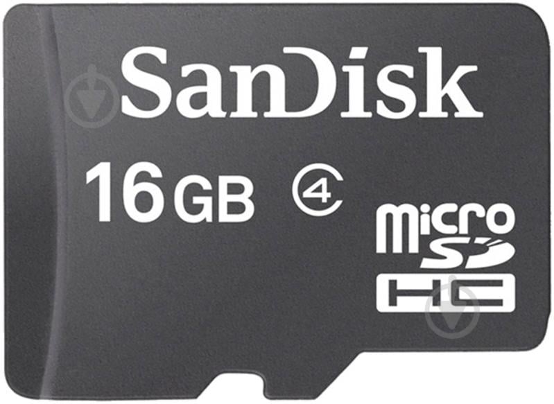 Карта памяти SanDisk microSDHC 16GB Class 4 (SDSDQM-016G-B35) - фото 1