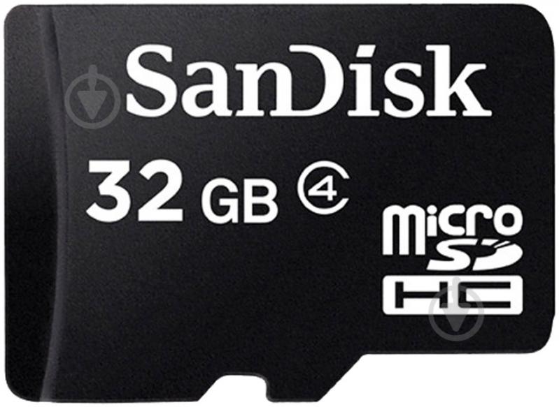 Карта памяти SanDisk microSDHC 32GB + SD adapter Class 4 (SDSDQM-032G-B35A) - фото 1