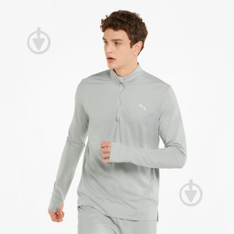 Футболка Puma RUN FAV 1 4 ZIP 52021119 р.XL серый - фото 1