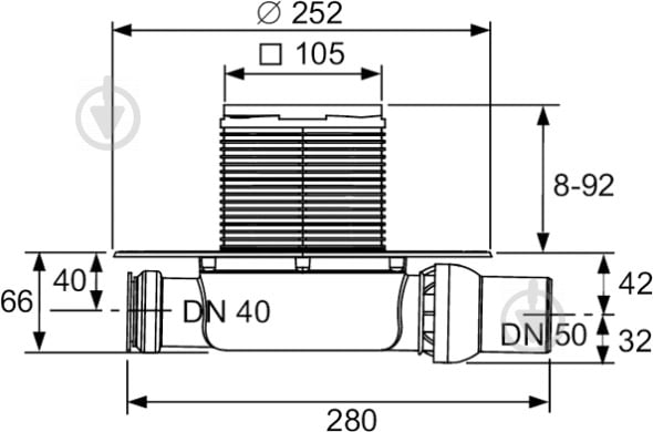 Комплект TECE дренажного трапу TECEdrainpoint S 110 екстра-плоский з універсальним фланцем Seal System - фото 2