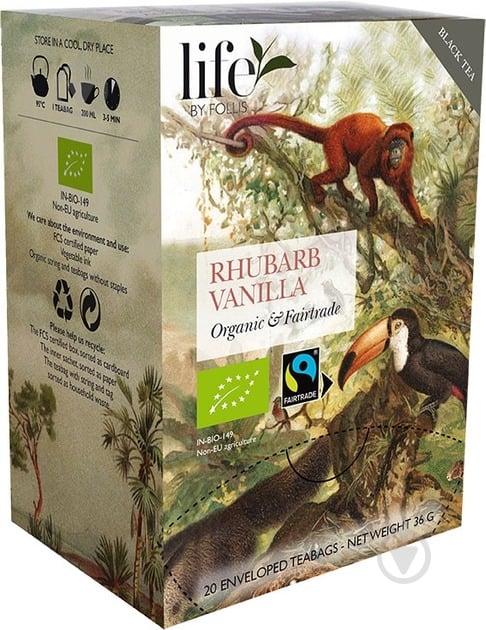 Чай чорний Life by Follis Ревінь-Ваніль 20 шт. 1,8 г (D1023) - фото 1