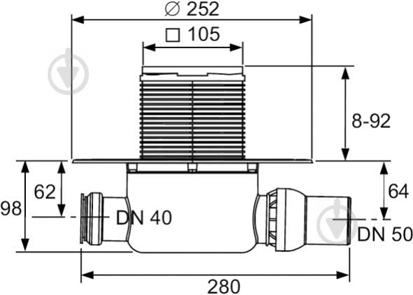 Комплект TECE дренажного трапу TECEdrainpoint S 120 стандартный з універсальним фланцем Seal System - фото 2