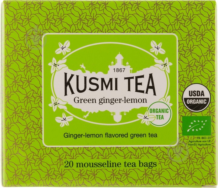 Чай зеленый Kusmi tea Ginger-Lemon органический 20 шт. 2 г (Q0789) - фото 1