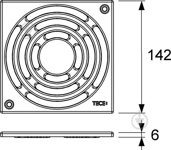 Декоративная решетка TECE TECEdrainpoint S нержавеющая сталь 150 - фото 2