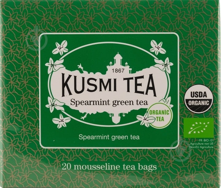 Чай зеленый Kusmi tea Spearmint органический 20 шт. 2 г (Q0790) - фото 1