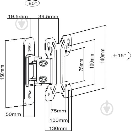 Крепление для телевизора Brateck LDA11-110 поворотно-наклонные 13"-27" черный - фото 4