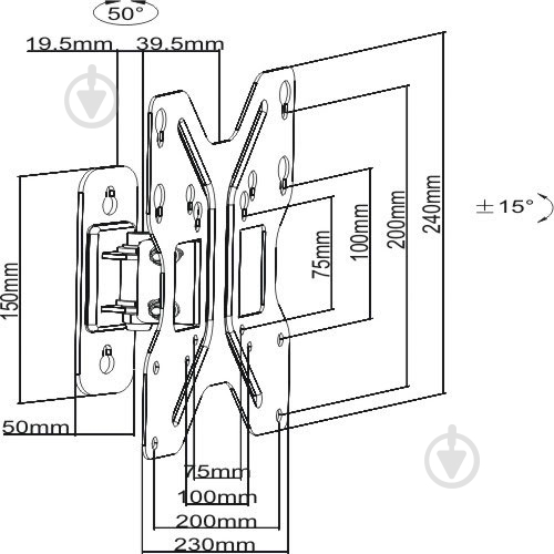 Крепление для телевизора Brateck LDA11-220 наклонные 23"-42" черный - фото 6