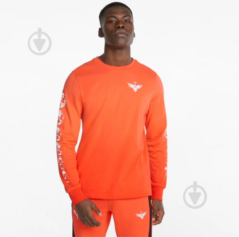 Футболка Puma NOT FROM HERE LS TEE 53511501 р.L оранжевый - фото 1