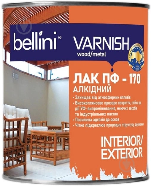 Лак ПФ-170 Bellini глянець 0,75 л - фото 1