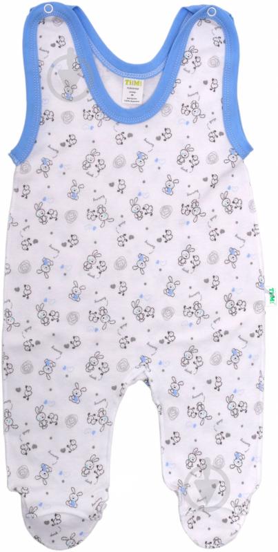 Ползунки Тімі текс на кнопках 74 белый с голубым - фото 2 Ползунки Тімі текс на кнопках 74 белый с голубым - фото 2