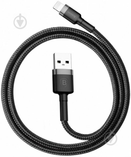 Кабель BASEUS Lightning – USB 1 м чорний (CALKLF-BG1) Cafule - фото 2