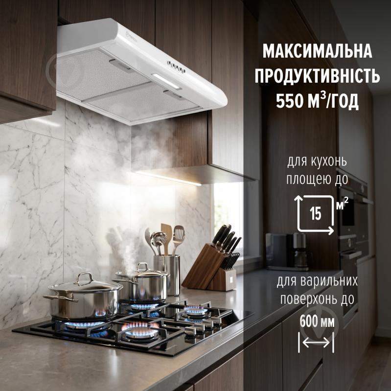 Вытяжка Perfelli CLIO 6DM BIANCO - фото 2 Вытяжка Perfelli CLIO 6DM BIANCO - фото 2