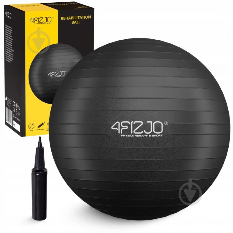 Фитбол 4fizjo Anti-Burst Black d75 см P-5907739316370 - фото 1