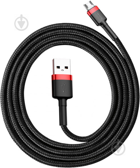 Кабель BASEUS Cafule Cable USB For Micro 2.4 A 1 м black/red (CAMKLF-B91) - фото 4