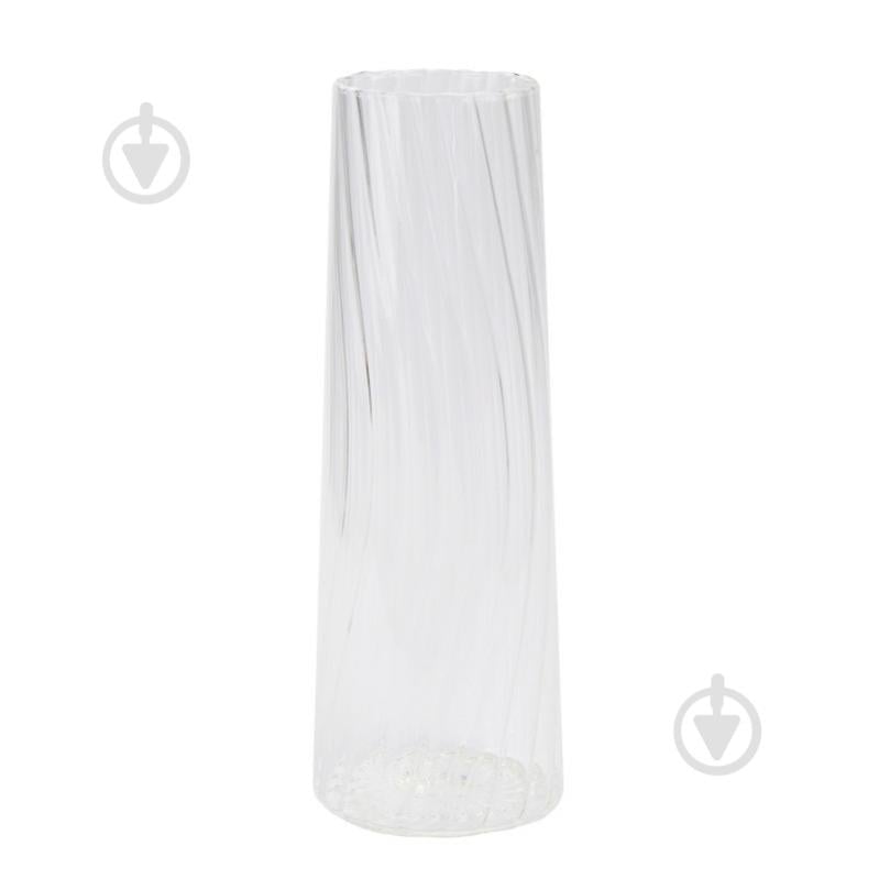 Ваза для цветов цилиндр рифленый 30 см прозрачная - фото 1 Ваза для цветов цилиндр рифленый 30 см прозрачная - фото 1