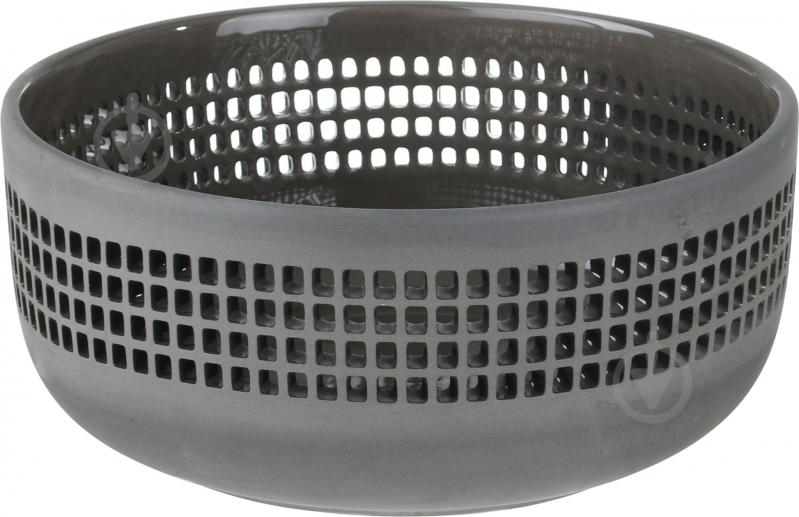 Ваза керамическая Cape town 22,5х22,5х10 см 10 см черная HONGHUI H15330L-H-BLACK - фото 1