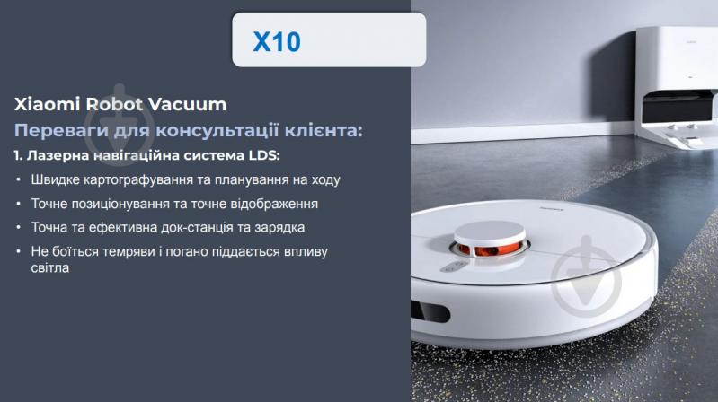 Робот-пилосос Xiaomi Robot Vacuum X10 white - фото 19