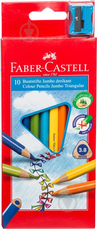 Карандаши цветные Jumbo с точилкой Faber-Castell - фото 1