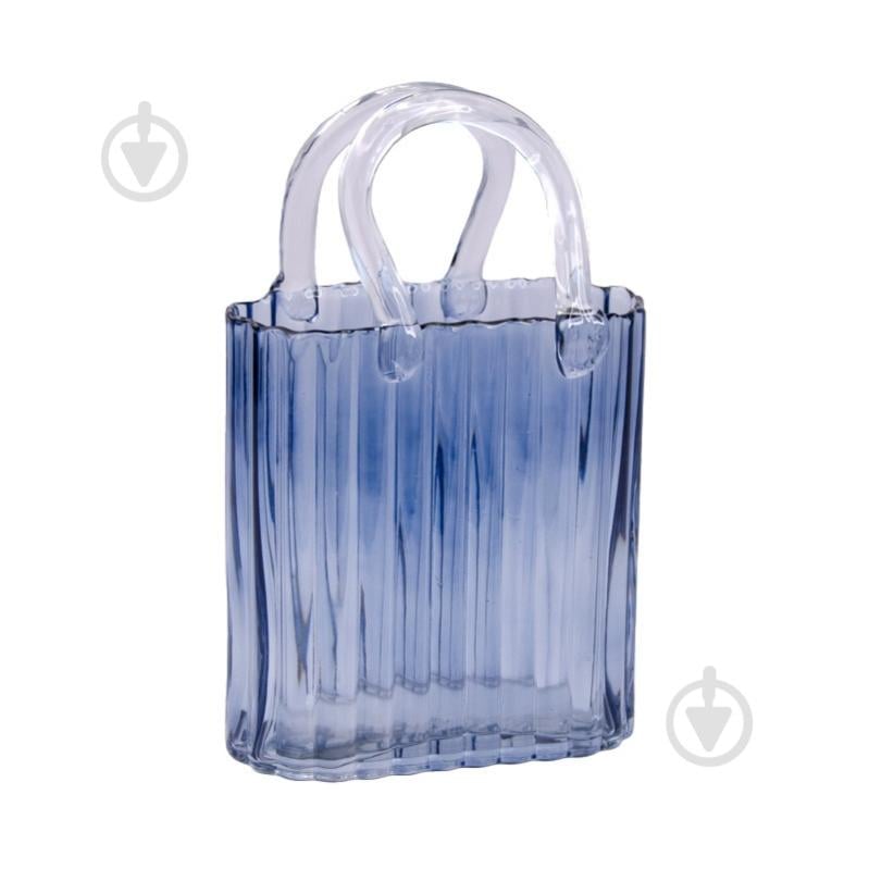 Ваза для цветов Сумочка 27 см синяя - фото 1 Ваза для цветов Сумочка 27 см синяя - фото 1