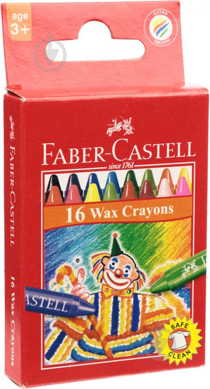 Олівці кольорові воскові (4 флуорисцентні) 75 мм Faber-Castell - фото 1