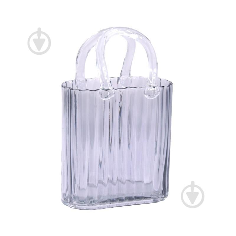 Ваза для цветов Сумочка 27 см серо - фото 1 Ваза для цветов Сумочка 27 см серо - фото 1