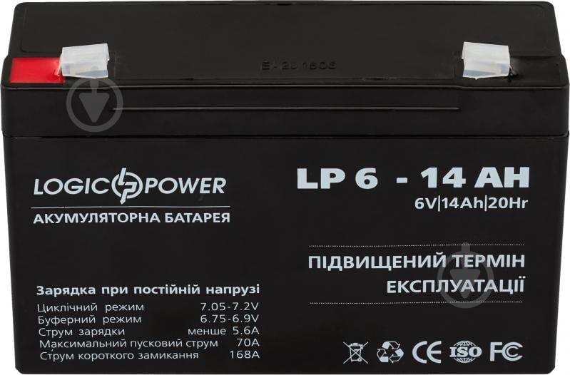 Аккумулятор AGM 6-14 AH LogicPower - фото 1