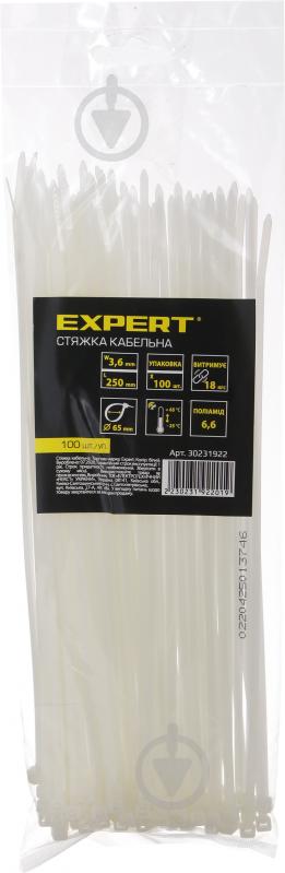 Стяжка для кабеля Expert 3.6х250 мм 100 шт. белый - фото 2