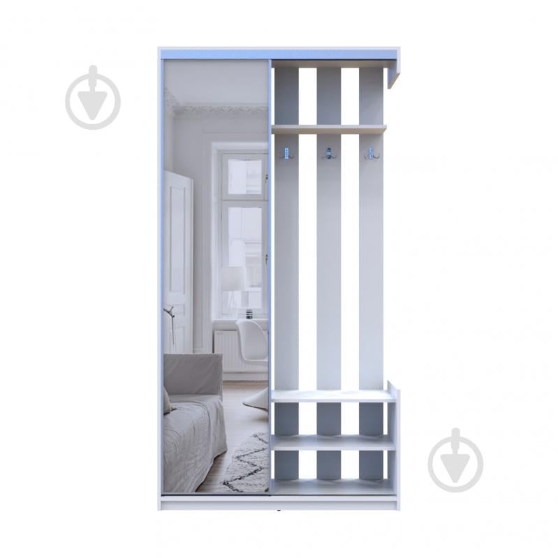 Прихожая с зеркалом Doros City One Door 2100х1100х450 мм белый - фото 1