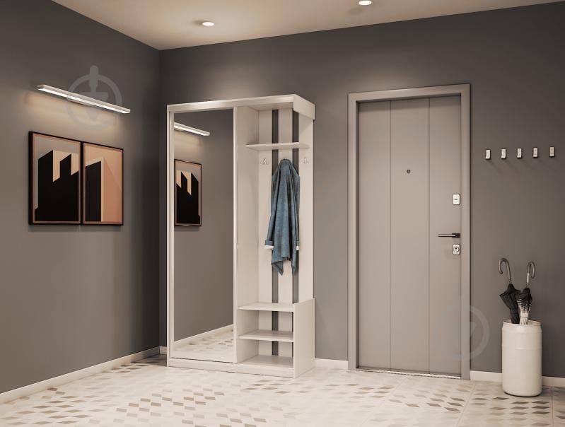 Прихожая с зеркалом Doros City One Door 2100х1100х450 мм белый - фото 2