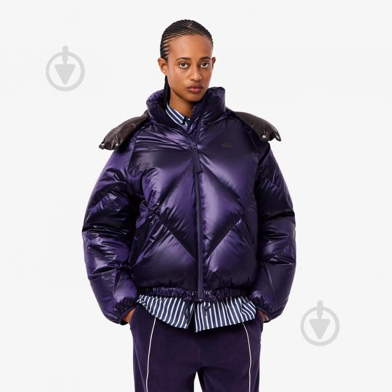 Куртка женская зимняя Lacoste Oversized Water-Repellent Down Jacket BF53266PI р.L фиолетовая - фото 1 Куртка женская зимняя Lacoste Oversized Water-Repellent Down Jacket BF53266PI р.L фиолетовая - фото 1