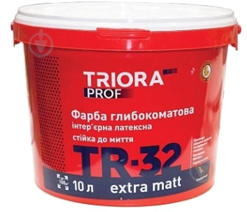 Краска латексная водоэмульсионная Triora TR-32 extra matt глубокий мат белый 10 л - фото 1