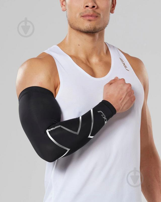 Нарукавники 2XU Compression Arm Guard (Single) UA3196a_BLK/SIL р.XL черный - фото 1