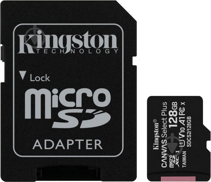 Карта памяти Kingston microSDHC 128 ГБ Class 10 (SDCS2/128GB) Canvas Select Plus UHS-I U1 - фото 1