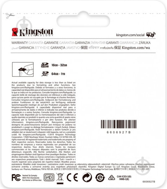 Карта памяти Kingston SDXC 128 ГБ Class 10UHS-I Class 3 (U3) (SDS2/128GB) Canvas Select Plus V30 - фото 4