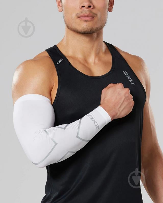 Нарукавники 2XU Compression Arm Guard (Single) UA3196a_WHT/SIL р.XS белый - фото 1