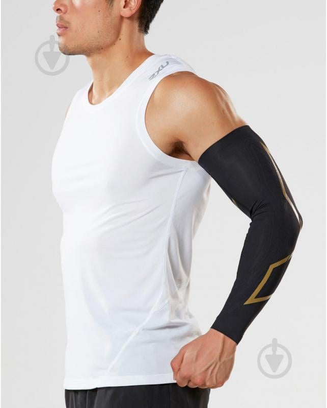 Нарукавники 2XU Force Compression Arm Guards UA3513a_BLK/GLD р.L черный - фото 2