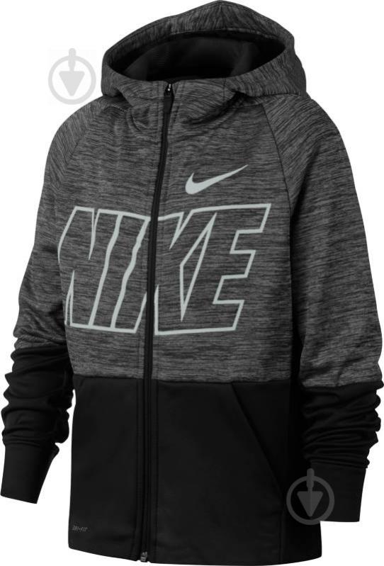 Джемпер Nike B NK THRMA HOODIE FZ GFX 939851-011 р. M черный - фото 1