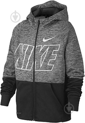 Джемпер Nike B NK THRMA HOODIE FZ GFX 939851-011 р. S черный - фото 1