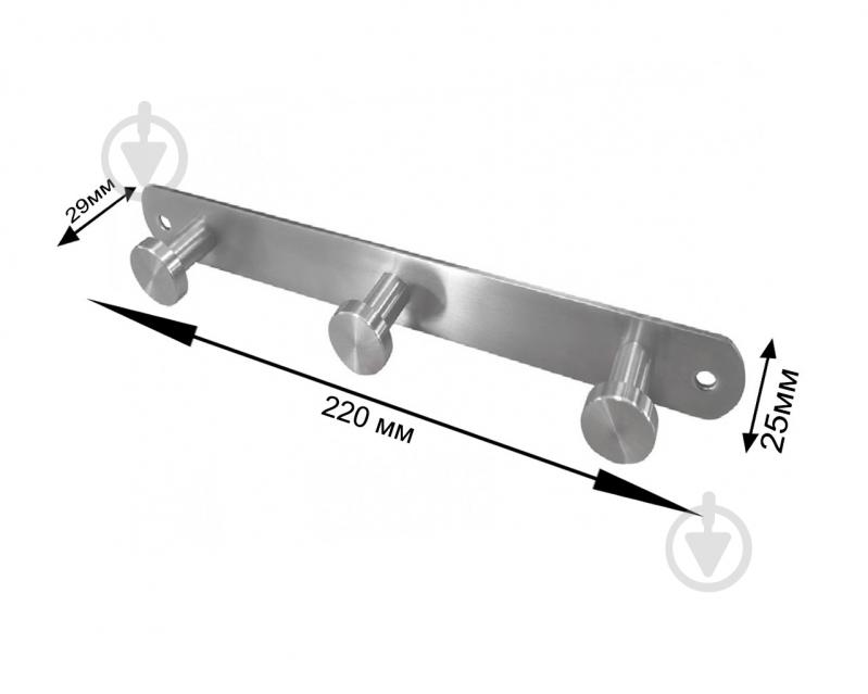 Планка DC з трьома гачками сталь - фото 3