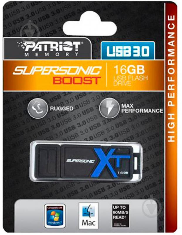 Флеш-память USB Patriot SUPERSONIC BOOST XT 16 ГБ USB 3.0 black (PEF16GSBUSB) - фото 4