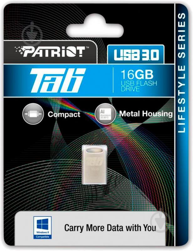 Флеш-память USB Patriot Tab 16 ГБ USB 3.0 silver (PSF16GTAB3USB) - фото 6