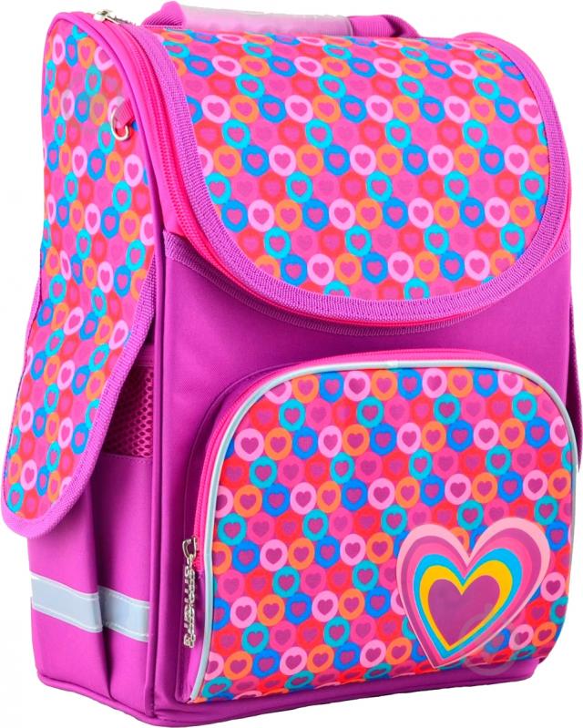 Рюкзак каркасный 1 вересня Hearts pink - фото 1 Рюкзак каркасный 1 вересня Hearts pink - фото 1