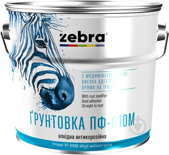 Ґрунтовка ZEBRA ПФ-010М серія Акварель 890 чорний мат 0,9 кг - фото 1