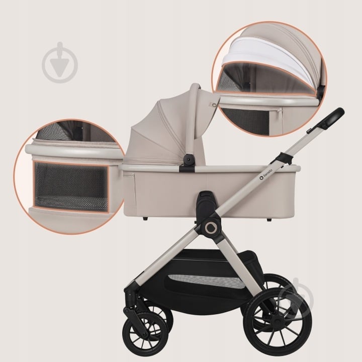 Коляска универсальная Lionelo LAYLA 3IN1 BEIGE SAND - фото 2