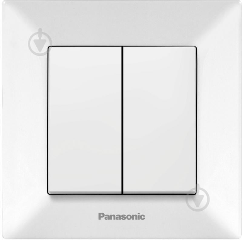 ? Выключатель двухклавишный Panasonic Arkedia Slim без подсветки белый ...
