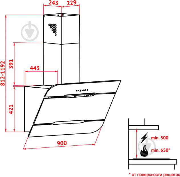 Витяжка Perfelli DNS 9793 B 1100 BL LED Strip - фото 8