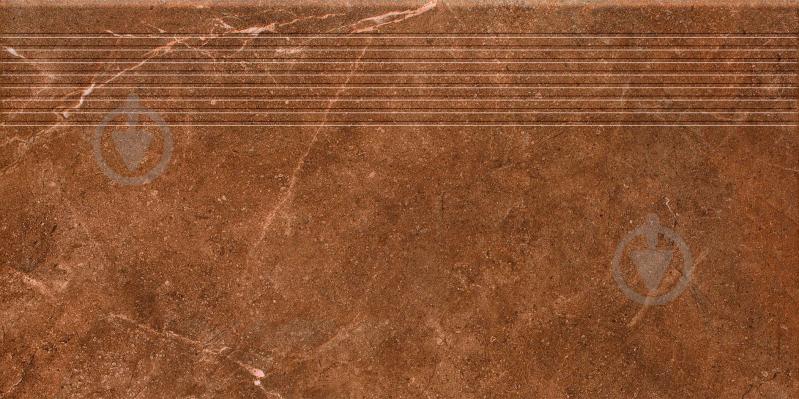 Плитка Ceramika Paradyz Ibis brown stopnica prosta mat 30x60 см - фото 1