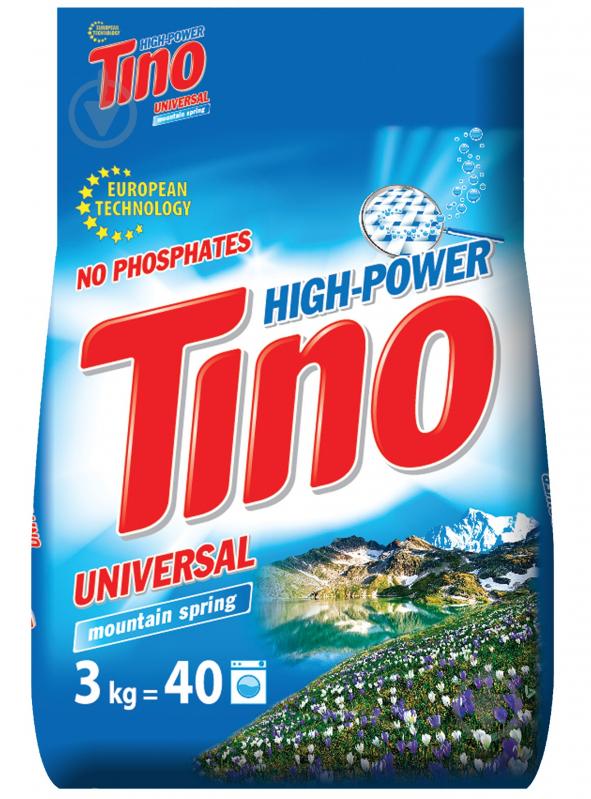 Стиральный порошок для машинной и ручной стирки Tino High-Power Mountain spring 3 кг - фото 1